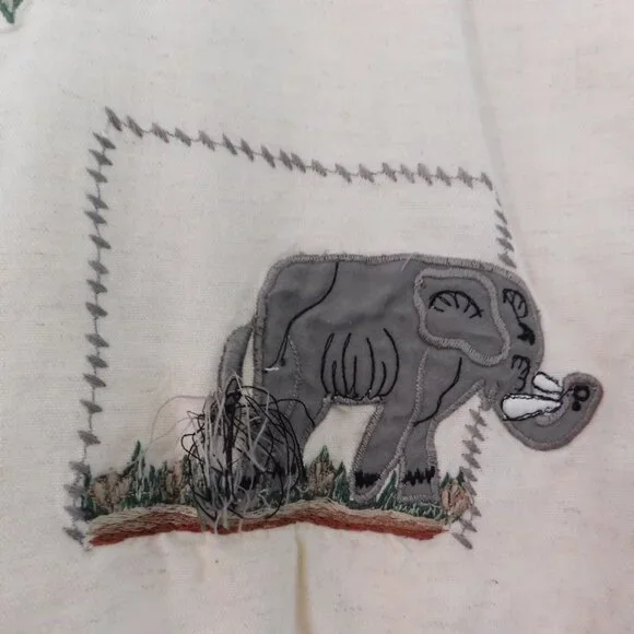 Vintage Keren Hart‎ Zebra Elephant Giraffe Vest Cotton Teacher Size Large - Picture 5 of 7